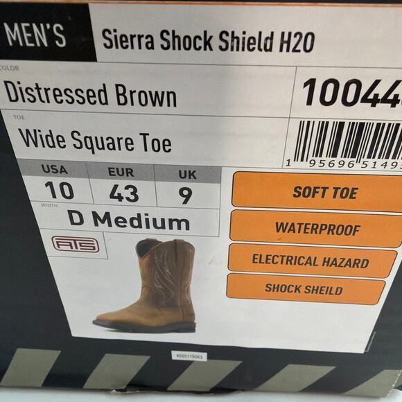 Ariat Men\'s Distressed Brown Sierra Shock Shield Waterproof Work Boots Size 10D main image 12